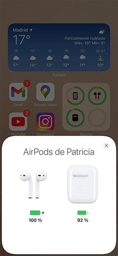 airpods pantallazo